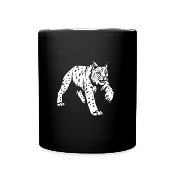 Lynx wild cat Lynx animal silhouette - Full Colour Mug - black - Front
