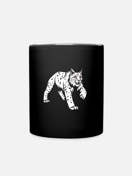 Lynx chat sauvage silhouette de lynx - Mug uni - noir