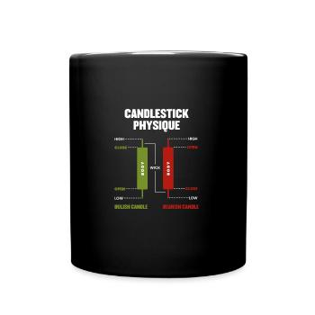 Candlestick Physique Stock Market Day Trader - Tasse einfarbig - Schwarz - Vorne