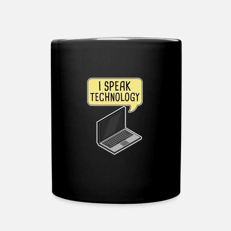 I speak technology. Computer IT Geek Repair - Full Colour Mug - black