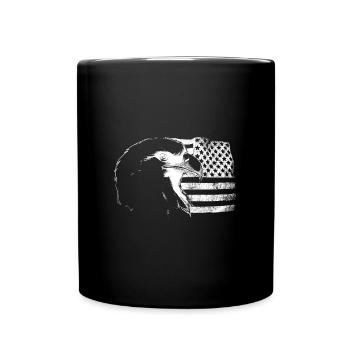 American Flag With Eagle White - Full Colour Mug - black - Front