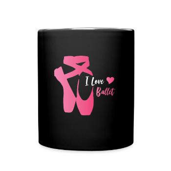 Ballerina Ballet Schuhe Tänzerin Damen / Mädchen - Tasse einfarbig - Schwarz - Vorne