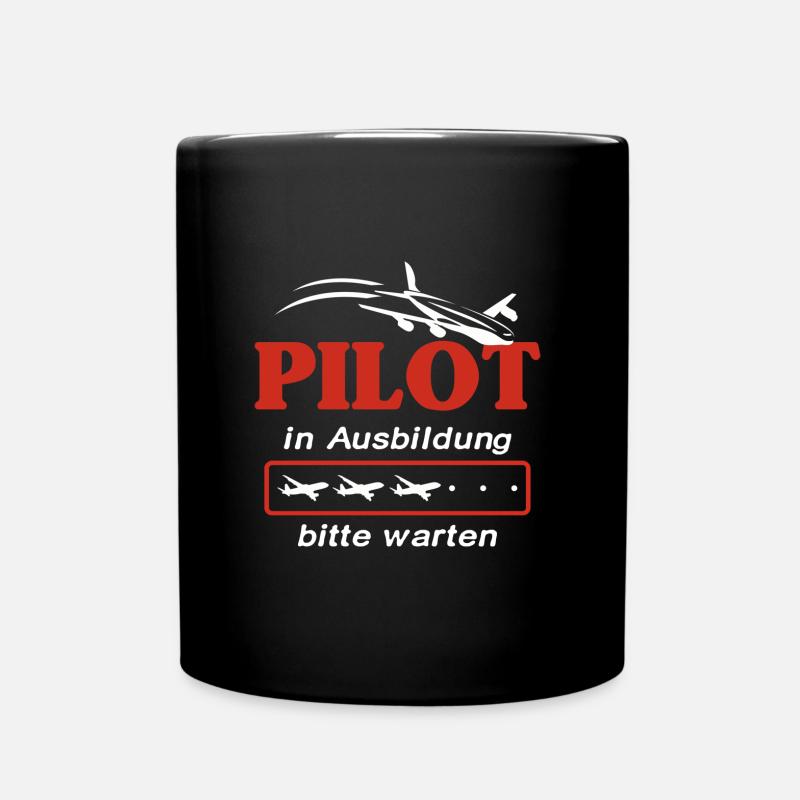 Pilot Pilotenschein Flugzeug Fliegen - Tasse einfarbig - Schwarz
