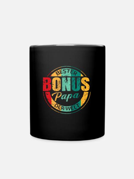 Stiefpapa Bonus Papa Vatertag Stiefvater Männertag - Tasse einfarbig - Schwarz
