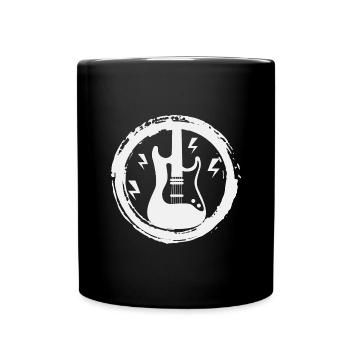 E-Gitarre - Guitar - Metal - Rock - Band - Tasse einfarbig - Schwarz - Vorne