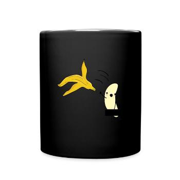 Nackte Banane Strip Junggesellenabschied / JGA - Tasse einfarbig - Schwarz - Vorne