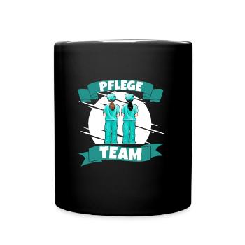 Pflege team - Tasse einfarbig - Schwarz - Vorne