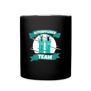 Altenpfleger team - Tasse einfarbig - Schwarz - Vorne