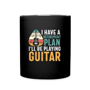 My Retirement Plan Playing Guitar - Tasse einfarbig - Schwarz - Vorne