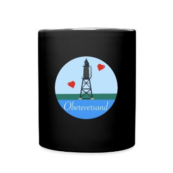 Leuchtturm Dorum Neufeld Obereversand - Tasse einfarbig - Schwarz - Vorne