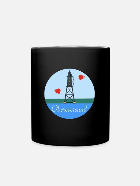 Leuchtturm Dorum Neufeld Obereversand - Tasse einfarbig - Schwarz