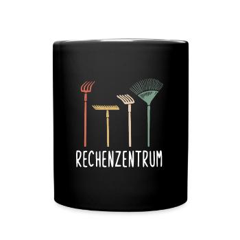 Garten - Rechenzentrum - lustiges Retro Gärtner - Tasse einfarbig - Schwarz - Vorne