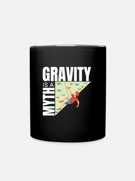 Wall Climbing Rock Climbing - Full Colour Mug - black