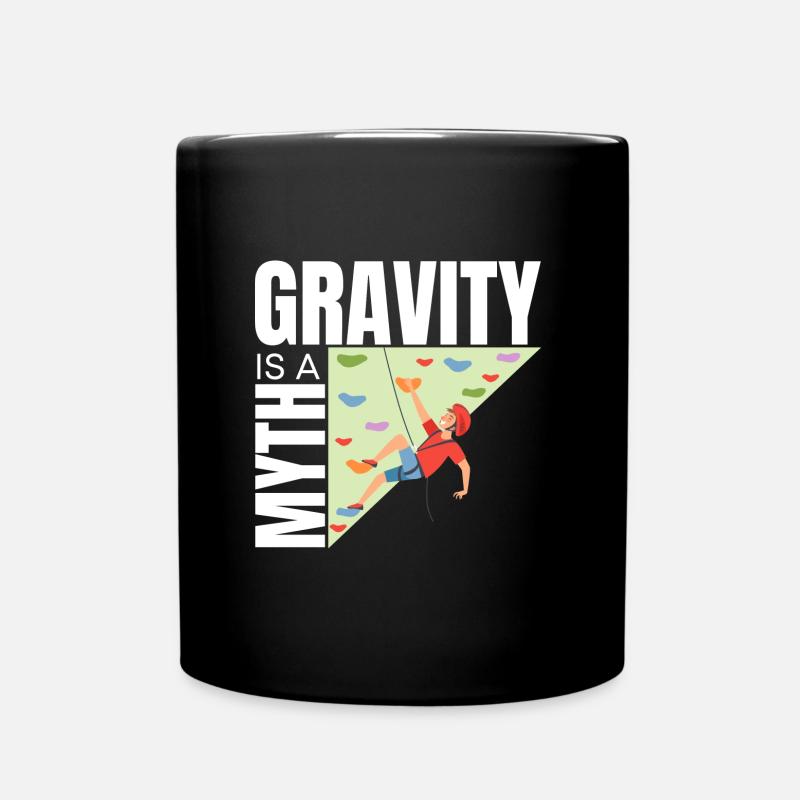 Wall Climbing Rock Climbing - Full Colour Mug - black