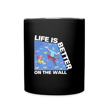 Wall Climbing Bouldering - Full Colour Mug - black - Front