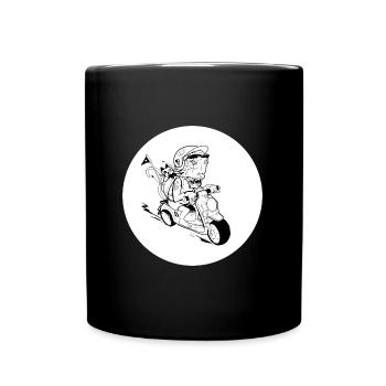 monkey scooter - Full Colour Mug - black - Front