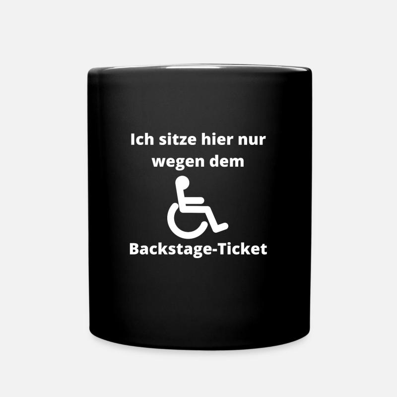 100% Wunderbar Lustige Sprüche Rollstuhl - Tasse einfarbig - Schwarz
