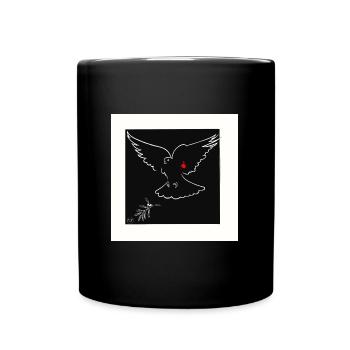 The dove of peace has lead in the wing - Full Colour Mug - black - Front