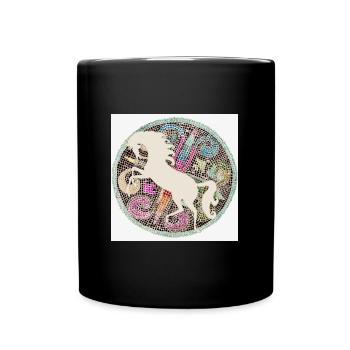 Cheval mosaïque blanc - Mug uni - noir - Devant