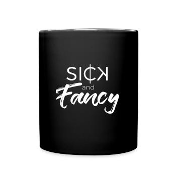 Sick and Fancy, Logo, White - Tasse einfarbig - Schwarz - Vorne