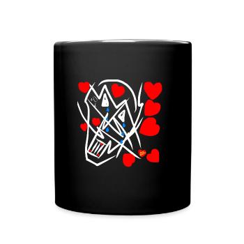 Crâne blanc d’OJOLAGRIMAS. - Mug uni - noir - Devant
