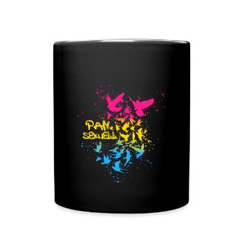 pansexuell,tauben,vögel,LGBT,bunt,graffiti - Tasse einfarbig - Schwarz - Vorne