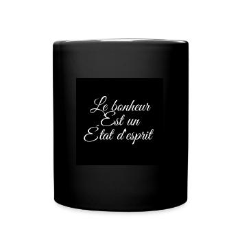 tee-shirt du bonheur - Mug uni - noir - Devant