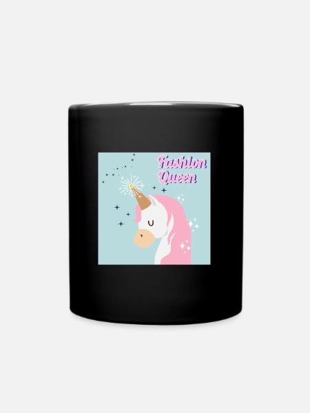 Einhorn - Tasse einfarbig - Schwarz
