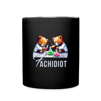 Die Fachkraft - Teddybär-Edition. Selbstironie - Tasse einfarbig - Schwarz - Vorne