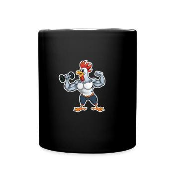 Pumper Gockel - Tasse einfarbig - Schwarz - Vorne