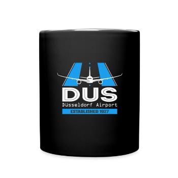 DUS Airport Düsseldorf Germany - Plane Design - Full Colour Mug - black - Front