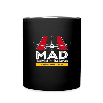 MAD Madrid Airport Spain - Plane Design - Full Colour Mug - black - Front