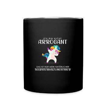 ich bin nicht arrogant - Einhorn - Tasse einfarbig - Schwarz - Vorne