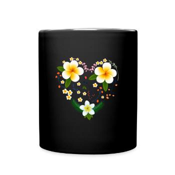 Frangipani Tempelbaum Plumeria Frangipani Blume - Tasse einfarbig - Schwarz - Vorne