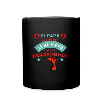 papa bricoleur - Mug uni - noir - Devant