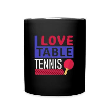 J’adore jouer au tennis de table, joueur de tennis de table - Mug uni - noir - Devant