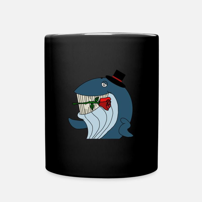 Debonair Whale - Full Colour Mug - black