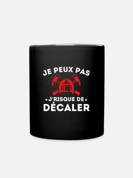 Je Risque de Décaler Cadeau Pompier - Mug uni - noir