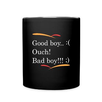 Guter B... ach, böser Junge!!! - Tasse einfarbig - Schwarz - Vorne