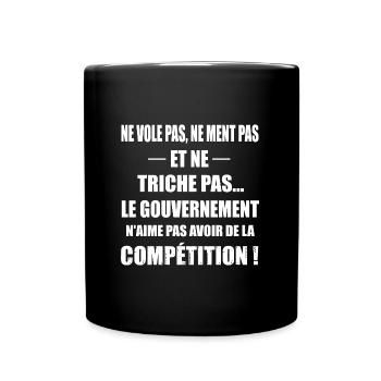 Ne vole pas, ne ment pas, et ne triche pas t-shirt - Mug uni - noir - Devant