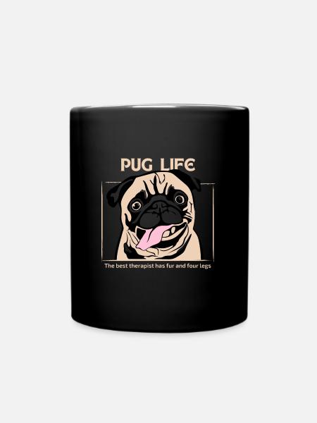 Pug Life - Carlin - Full Colour Mug - black