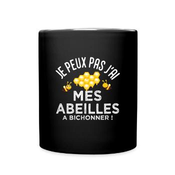 abeille hapiculteur je peux pas j ai mes abeilles - Mug uni - noir - Devant