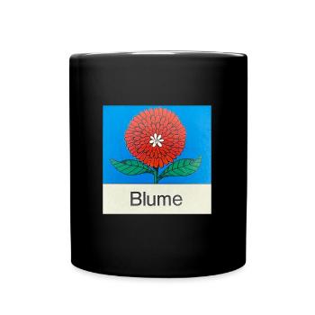 Blume - Tasse einfarbig - Schwarz - Vorne