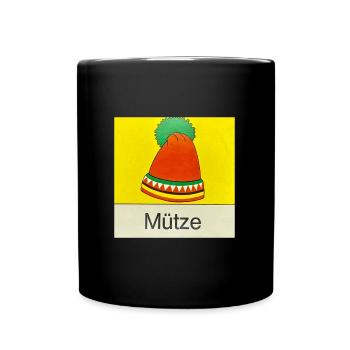 Mütze - Tasse einfarbig - Schwarz - Vorne