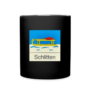 Schlitten - Tasse einfarbig - Schwarz - Vorne