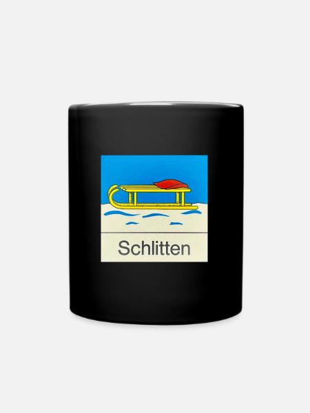 Schlitten - Tasse einfarbig - Schwarz