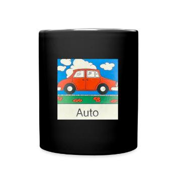 Auto - Tasse einfarbig - Schwarz - Vorne