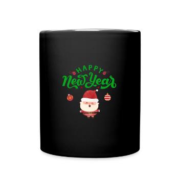 Happy New Year Christmas Weihnachten - Tasse einfarbig - Schwarz - Vorne