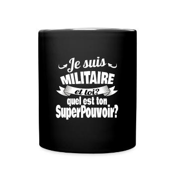 je suis militaire - Mug uni - noir - Devant