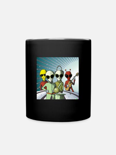 Retro Alien Band - Mug uni - noir